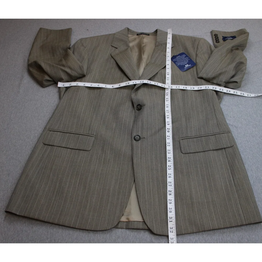Stafford Blazer Mens 44R Pinstriped 100% Wool 2-Button Lined Single Breasted NWT